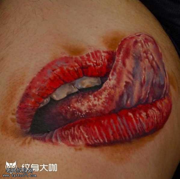 嘴纹身图案