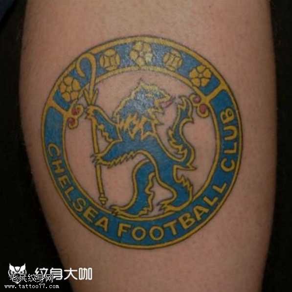 腿部狮子纹身图案