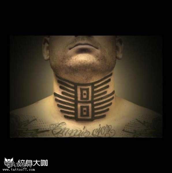 脖子个性图腾纹身图案