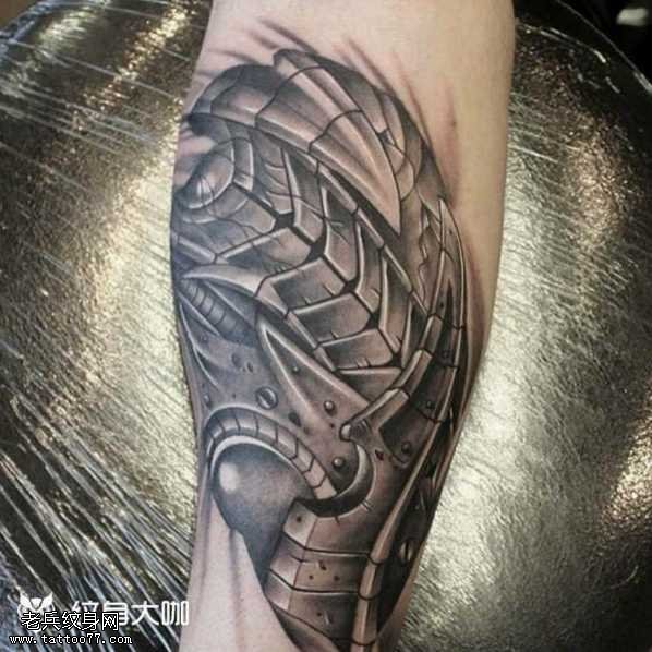 腿部机器个性机械纹身图案