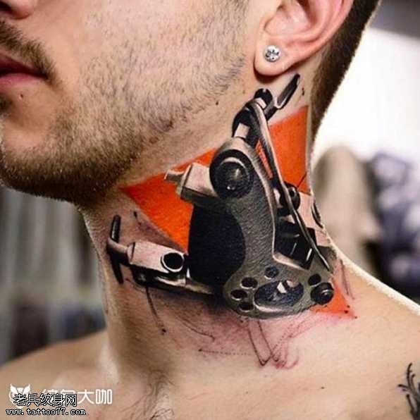 脖子纹身机纹身图案