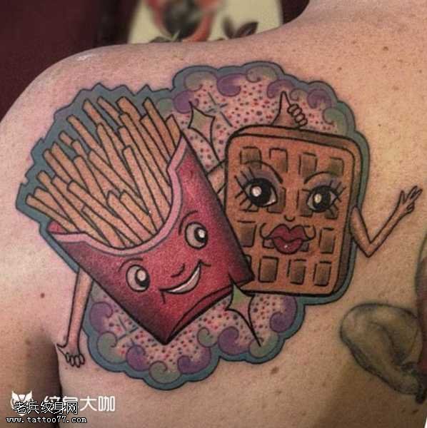 肩部食物纹身图案