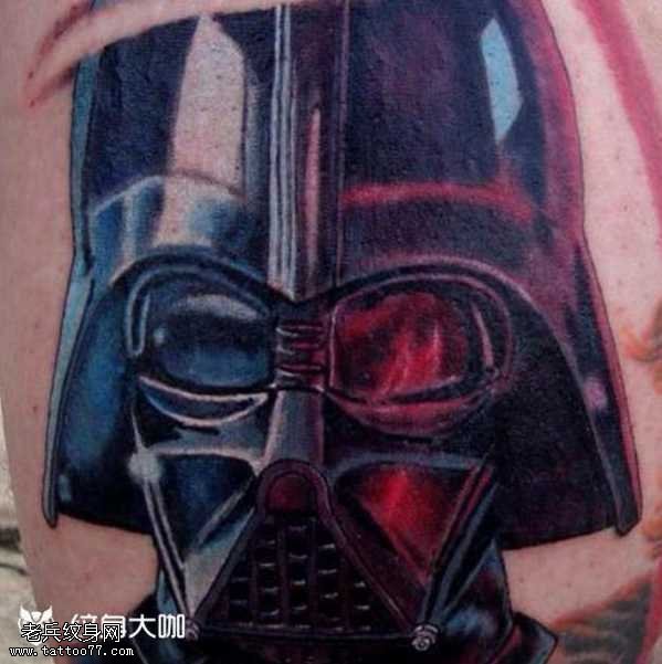 腿部星球大战面具纹身图案