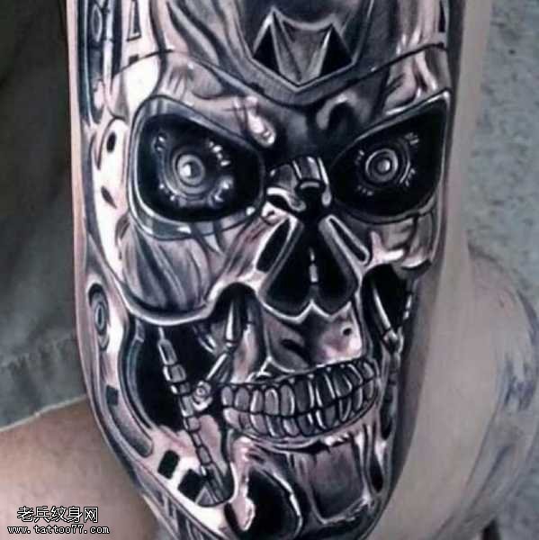 腿部终结者纹身图案