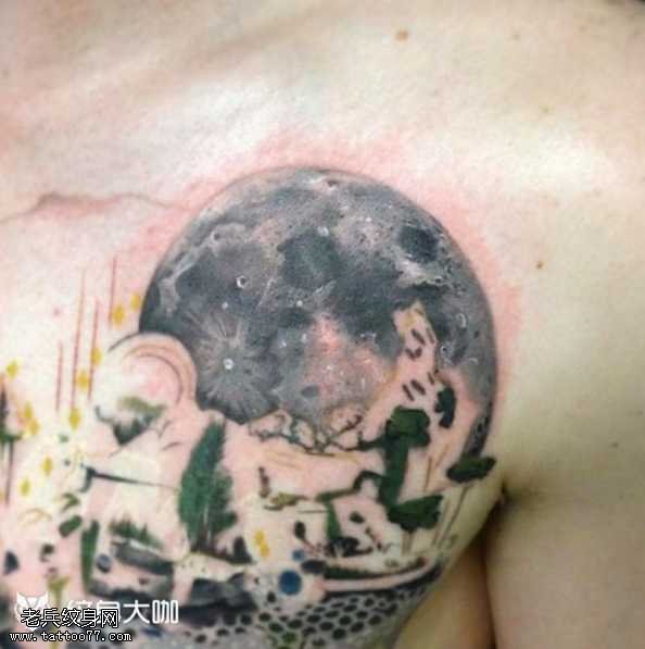 月球纹身图案