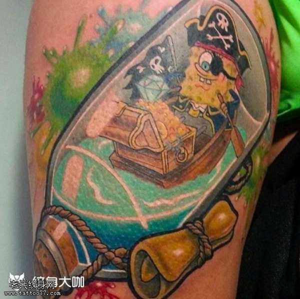 腿部海宝宝纹身图案