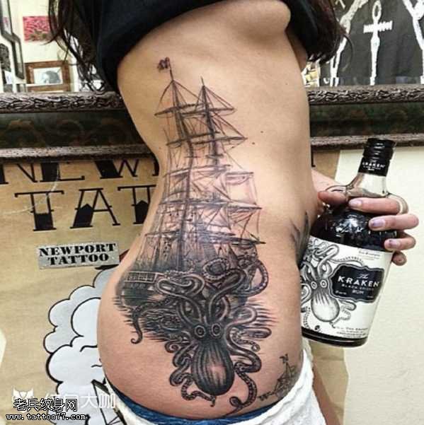 乌贼船纹身图案
