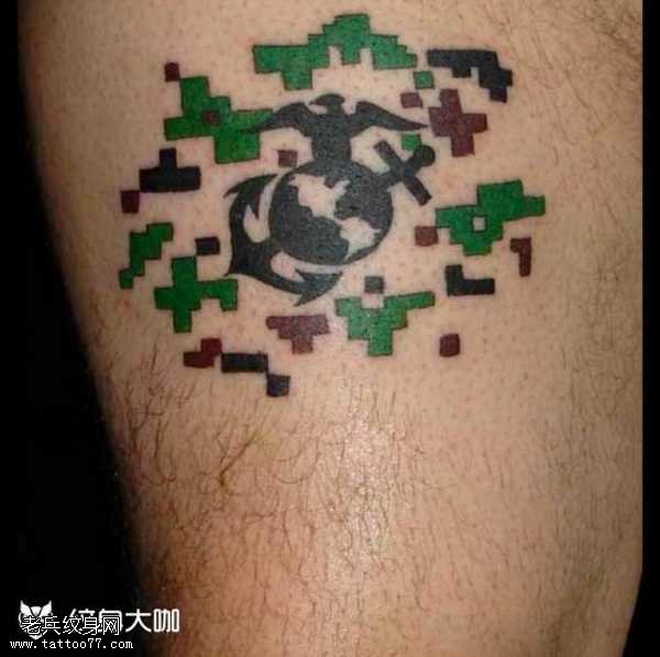 腿部鸽纹身图案