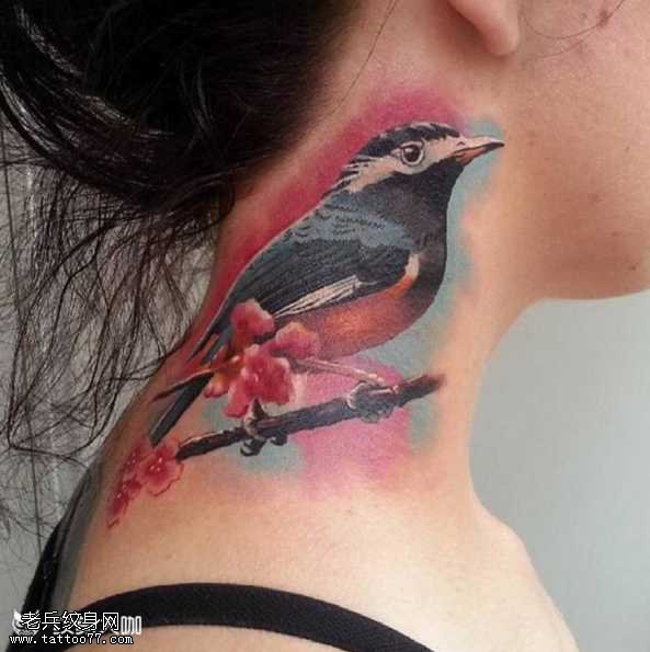 头部小燕子纹身图案