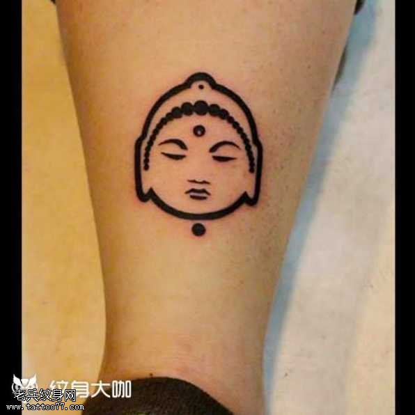 腿部佛图腾纹身图案