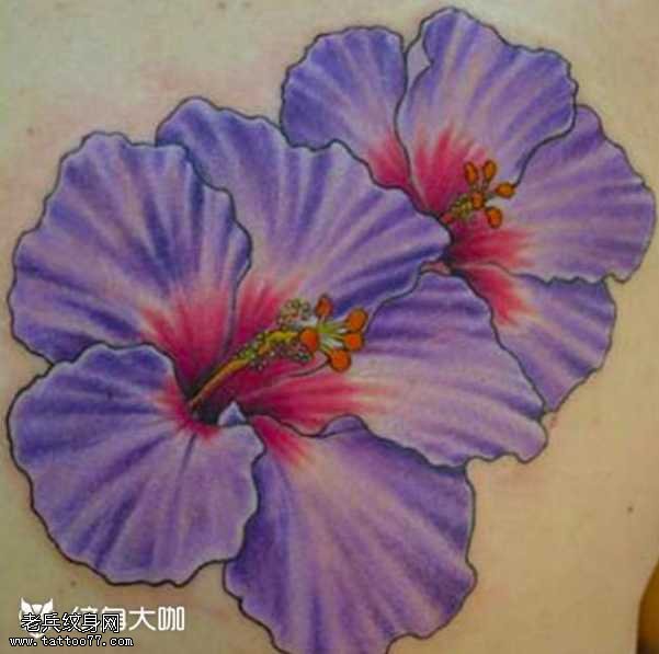 腰部花朵纹身图案