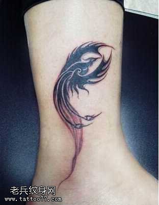 腿部猛仙鬼纹身图案