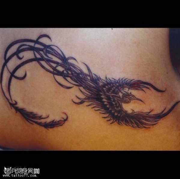 腰部凤凰纹身图案
