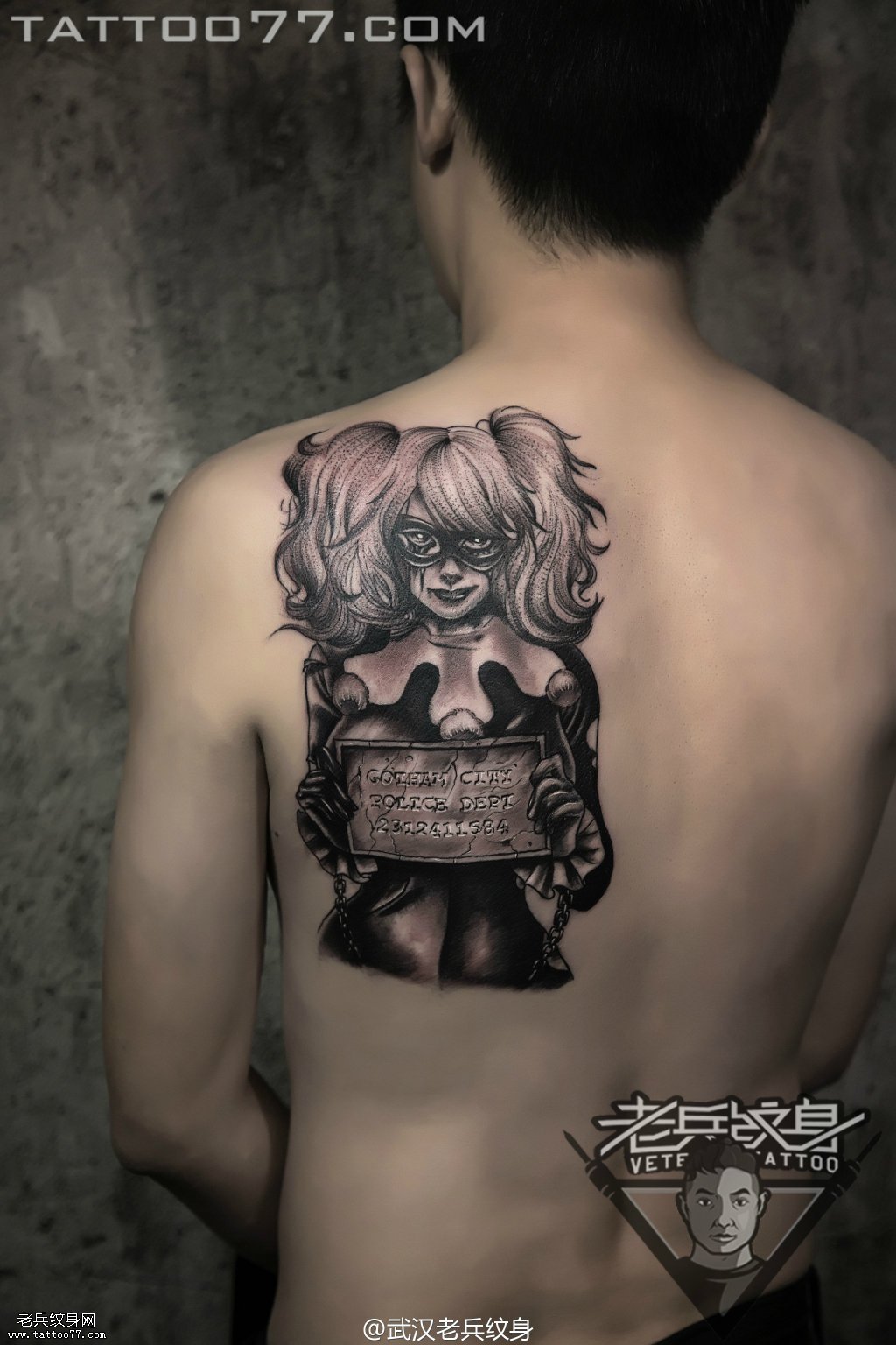 兵哥打造的后背美女纹身图案作品