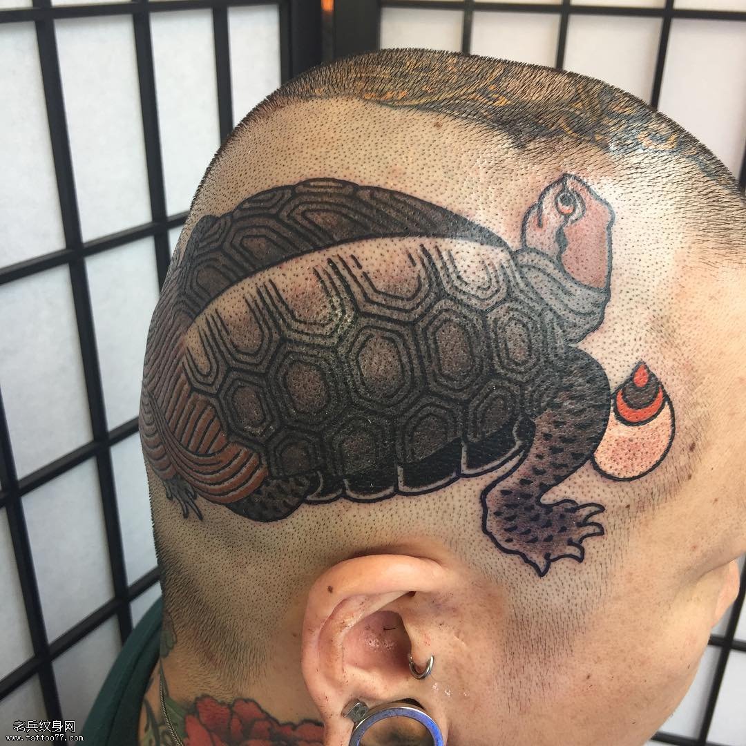 头部乌龟纹身图案