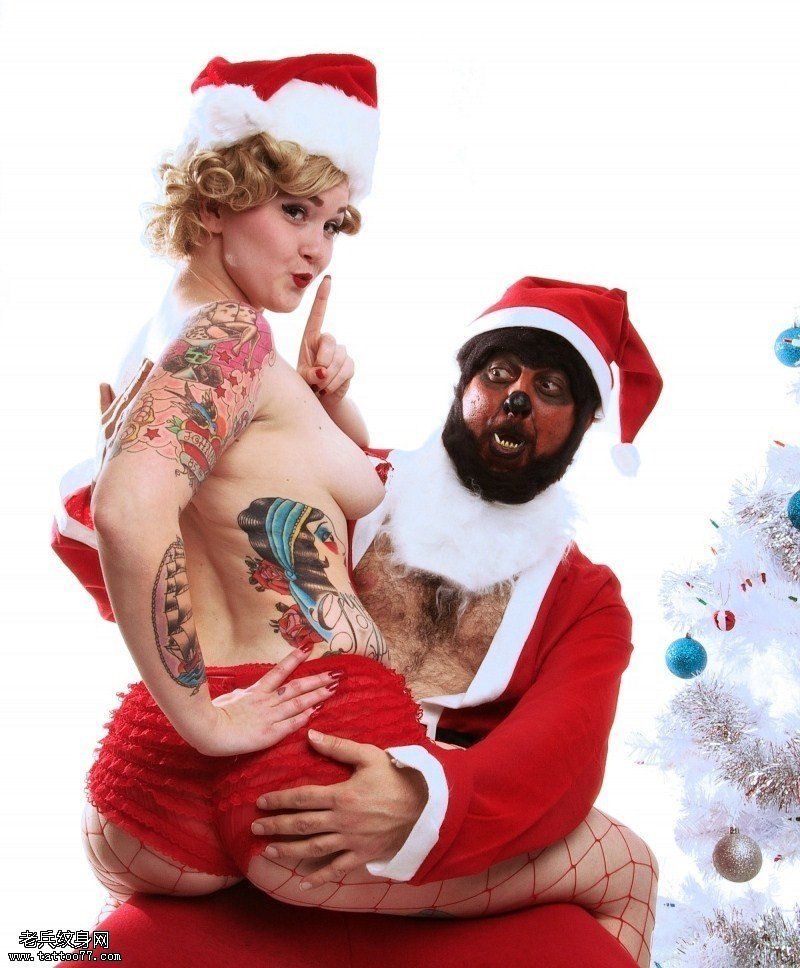 圣诞福利！纹身宝贝大秀抖胸舞 老兵纹身祝你圣诞快乐！