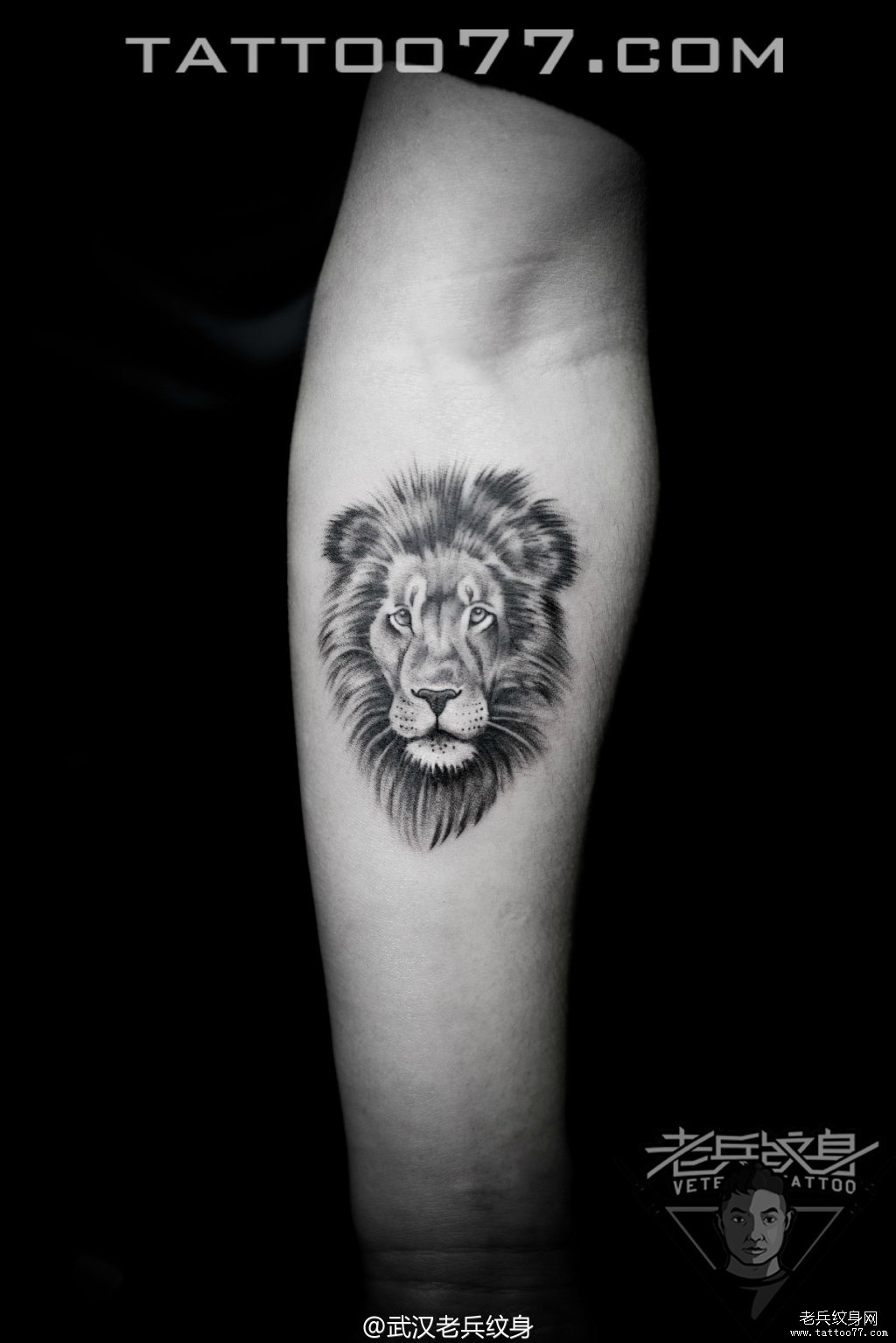 手部狮子头纹身图案作品