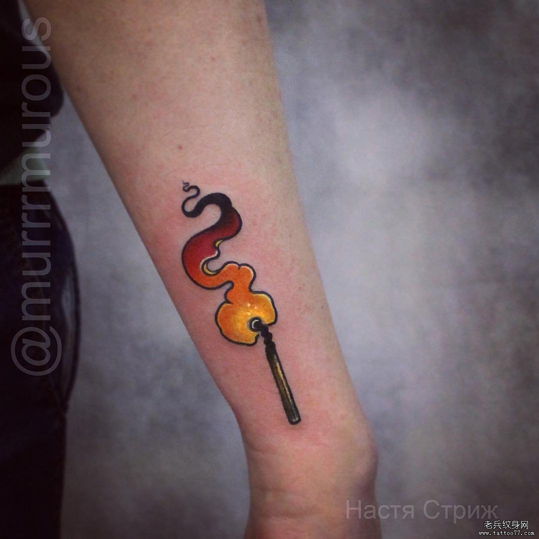小臂可爱小清新火柴tattoo纹身图案