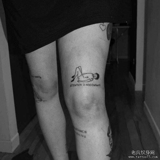 大腿人物纹身图案