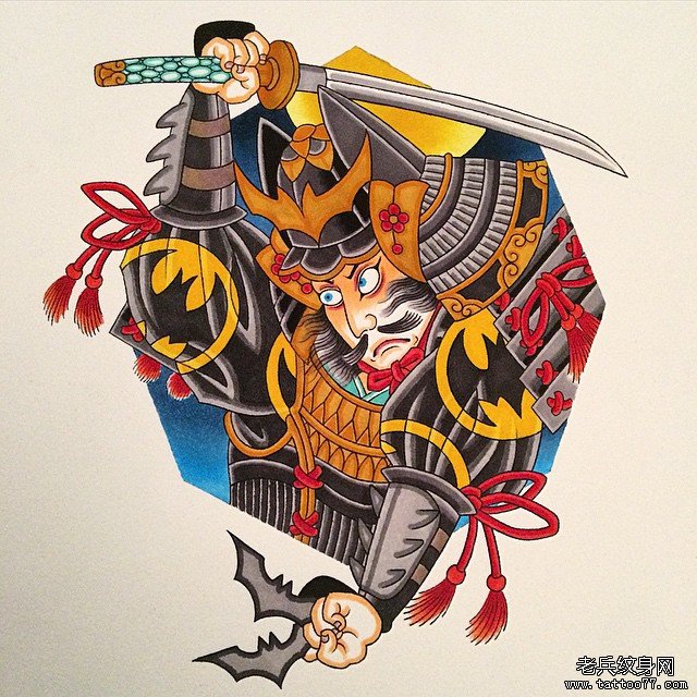 日本武士传统纹身图案手稿
