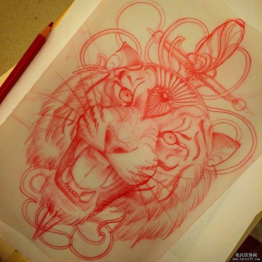 传统老虎纹身图案