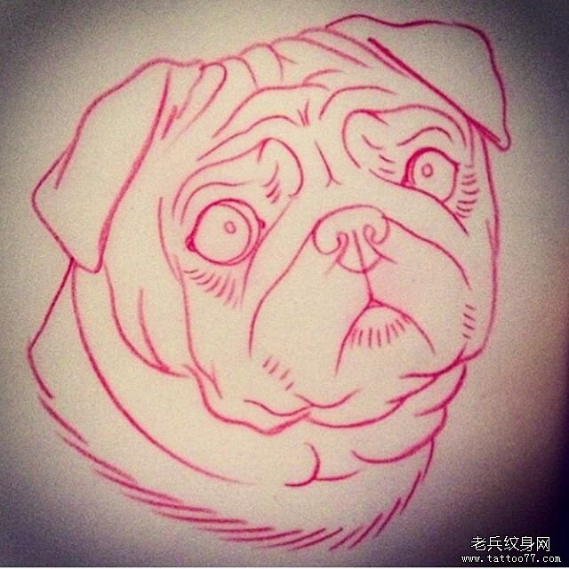 狗纹身图案手稿
