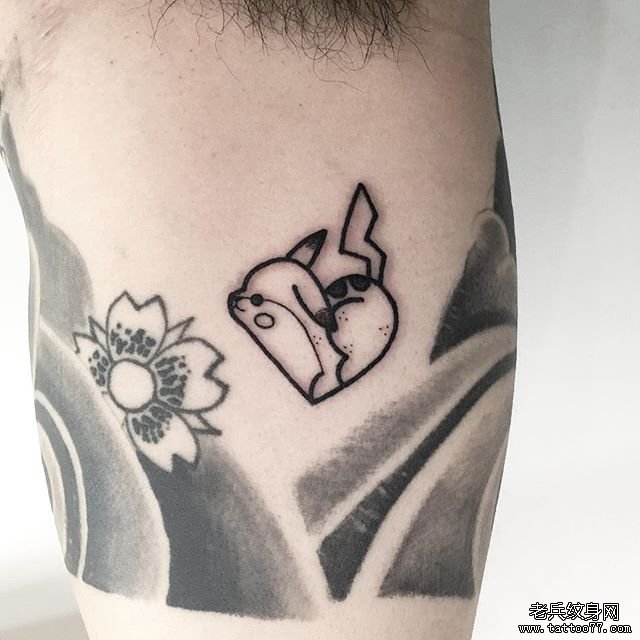 小清新皮卡丘纹身图案