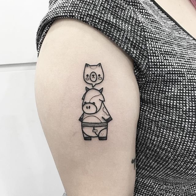小清新tattoo奶牛纹身图案