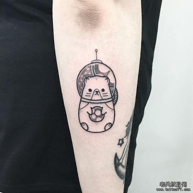 小清新卡通浣熊纹身图案tattoo