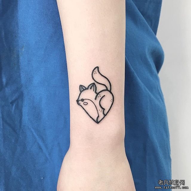 小清新狐狸纹身图案tattoo