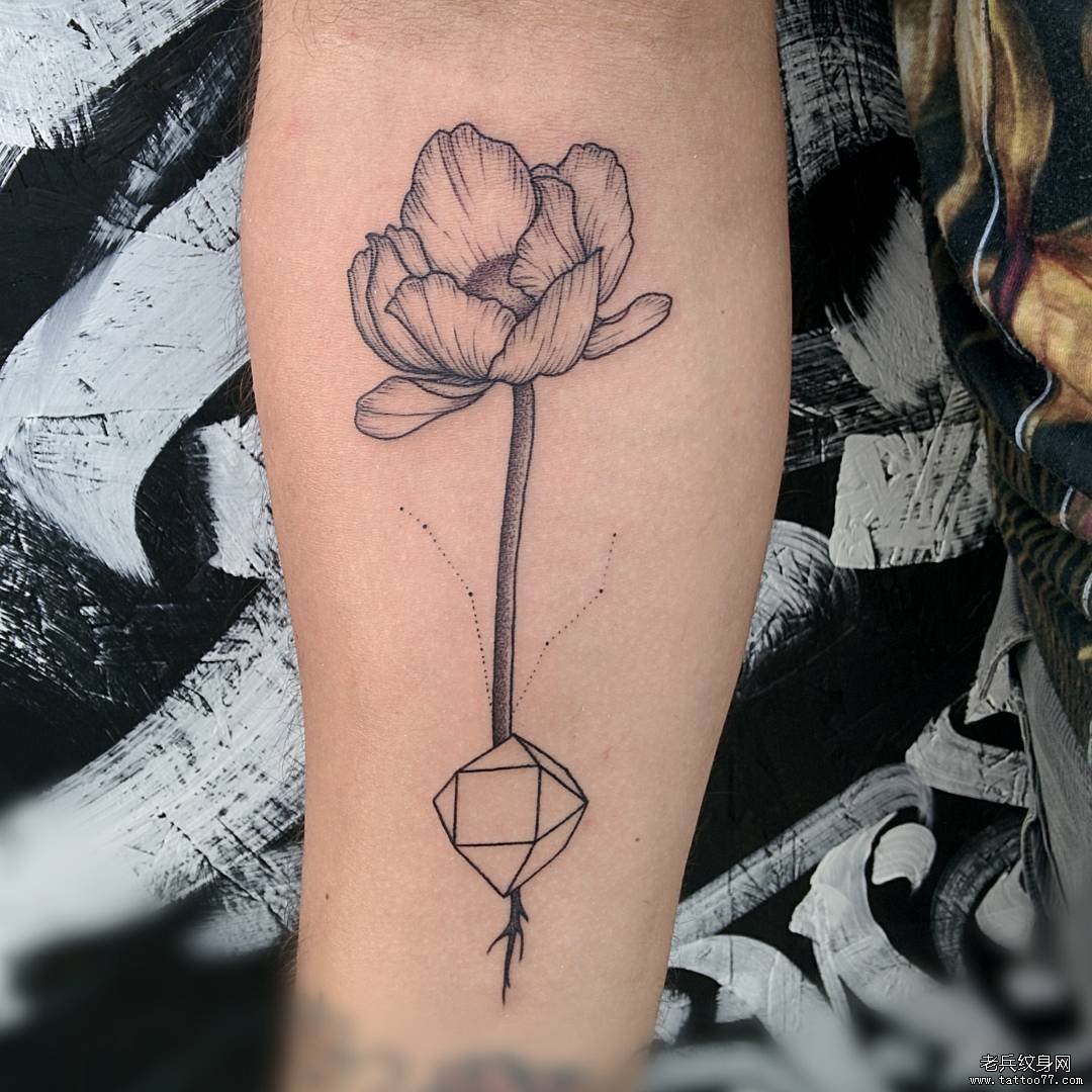 小臂小清新花纹身tattoo图案