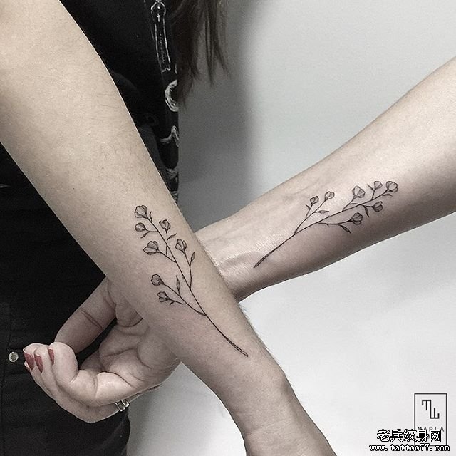 小臂小清新花纹身tattoo图案