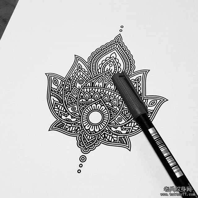 欧美梵花纹身tattoo图案