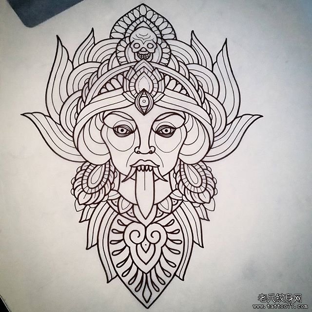 school死亡女郎纹身图案手稿