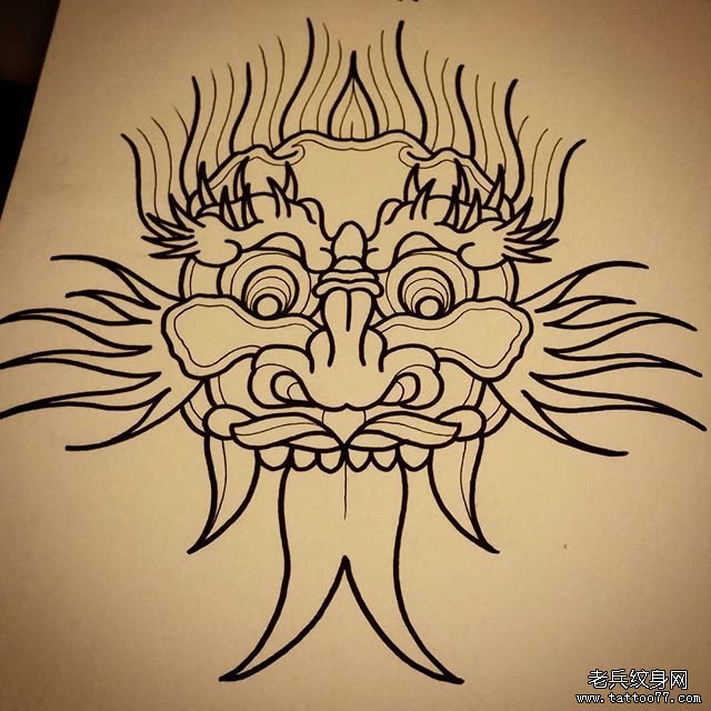 school 妖怪纹身图案手稿