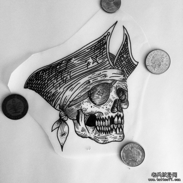 欧美骷髅纹身tattoo图案手稿