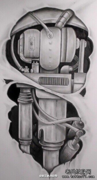 欧美tattoo机械纹身图案