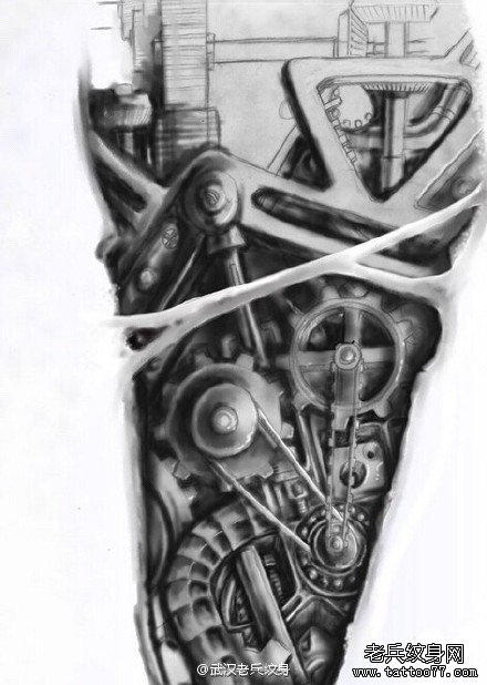 欧美机械tattoo纹身图案