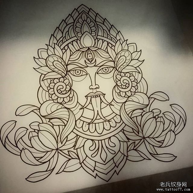 欧美school死亡女郎纹身图案手稿