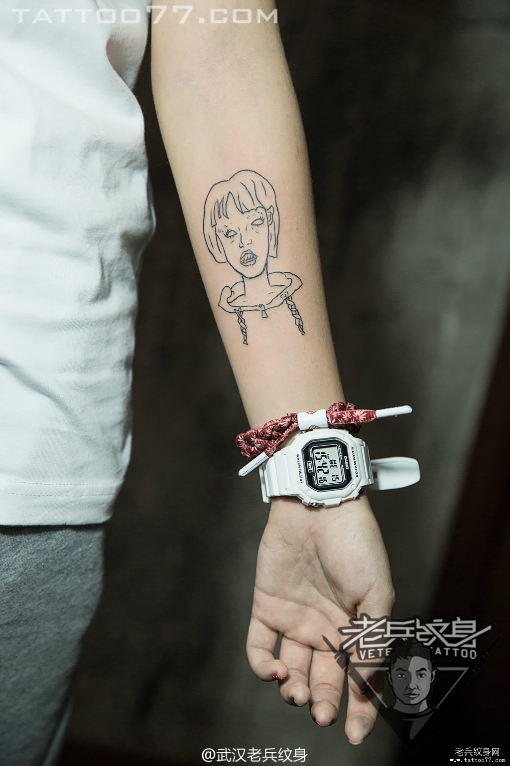 手部卡通人物纹身图案作品