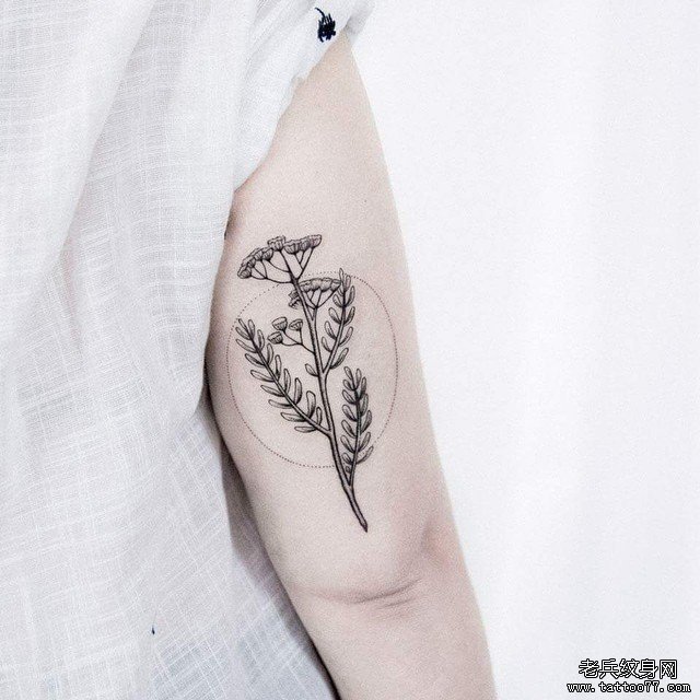 大臂花卉小清新纹身图案