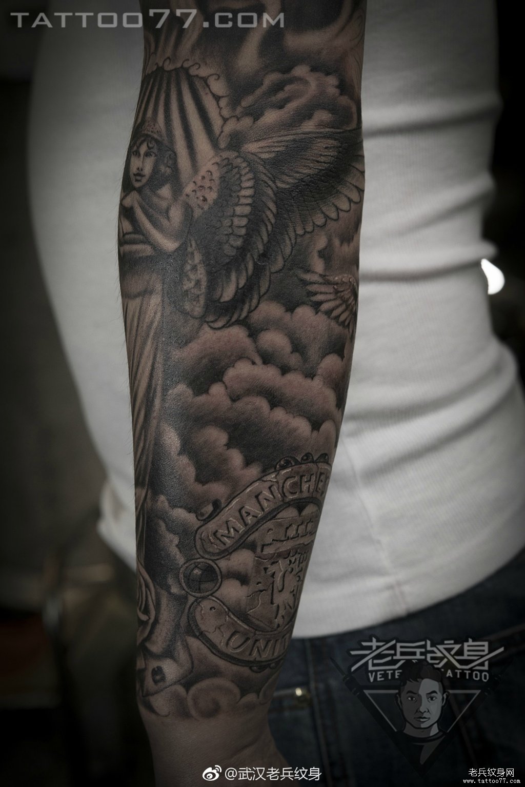 欧美花臂天使纹身纹身图案作品