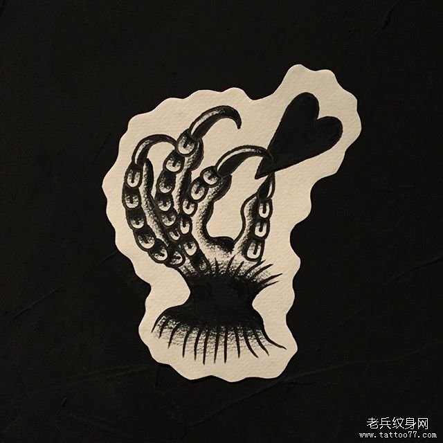 欧美鸡爪school暗黑系纹身图案手稿