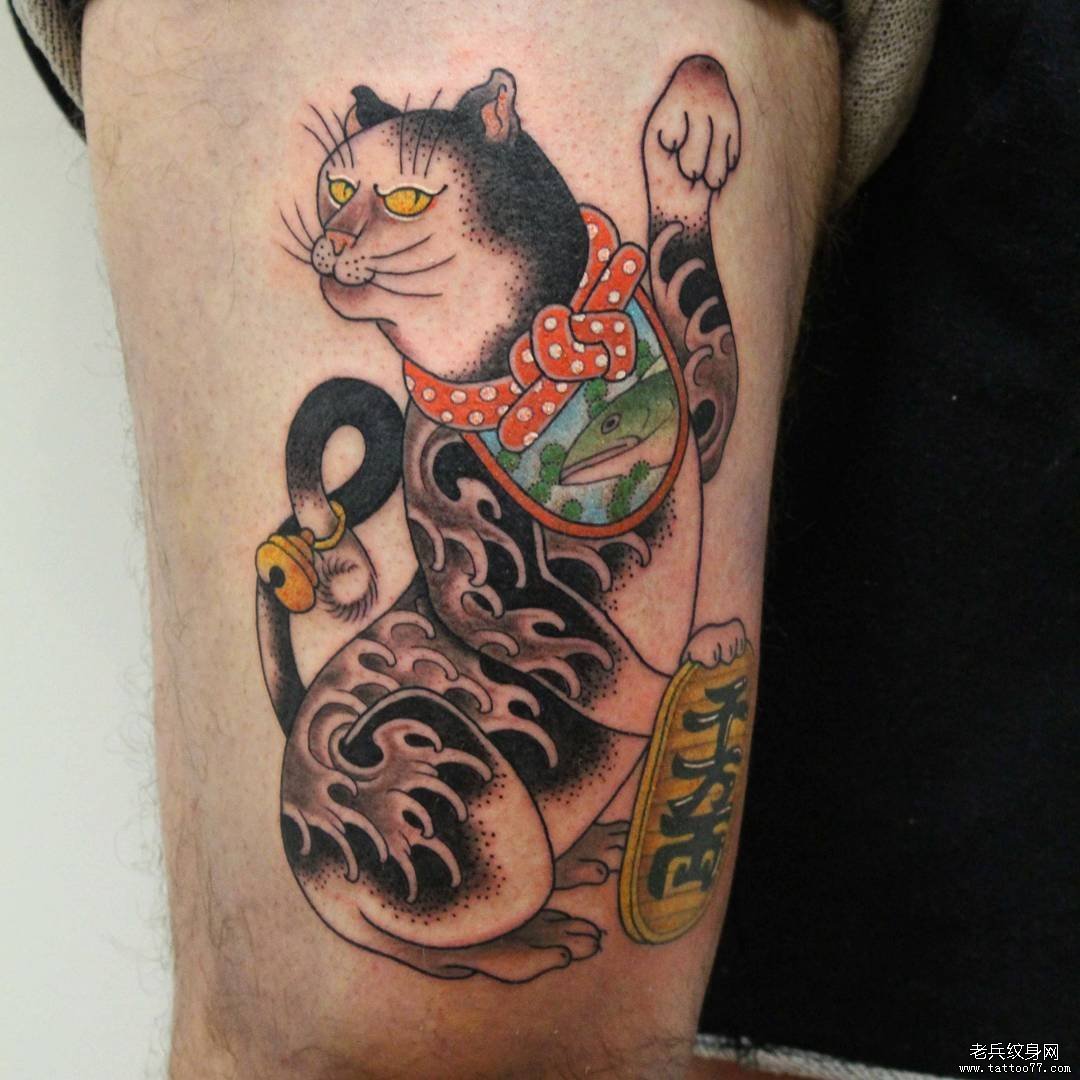 老传统猫纹身图案