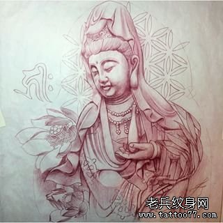 传统菩萨纹身图案手稿