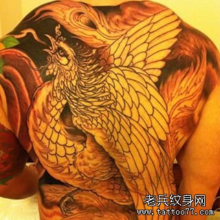 满背凤凰传统纹身图案