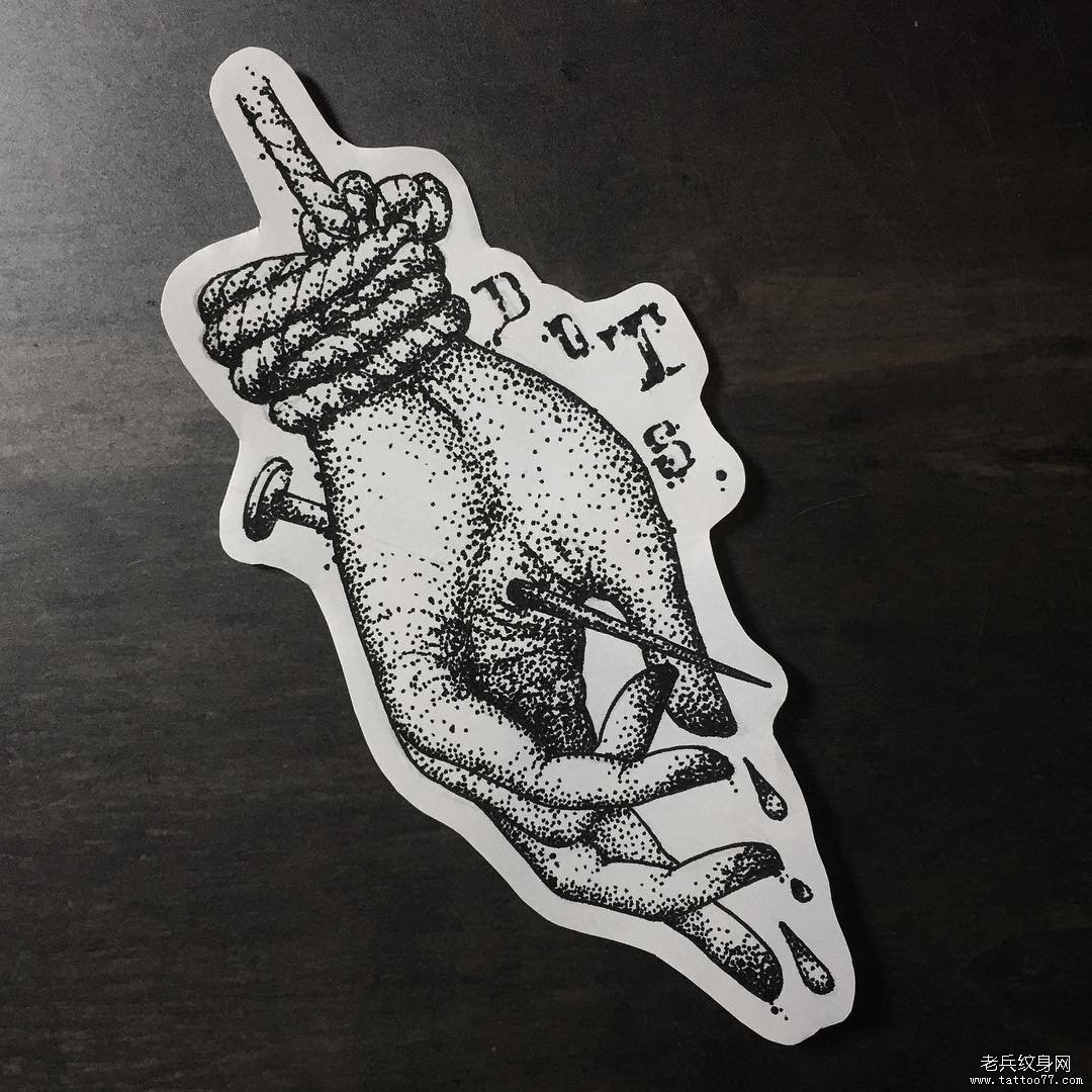 点刺手欧美纹身图案手稿