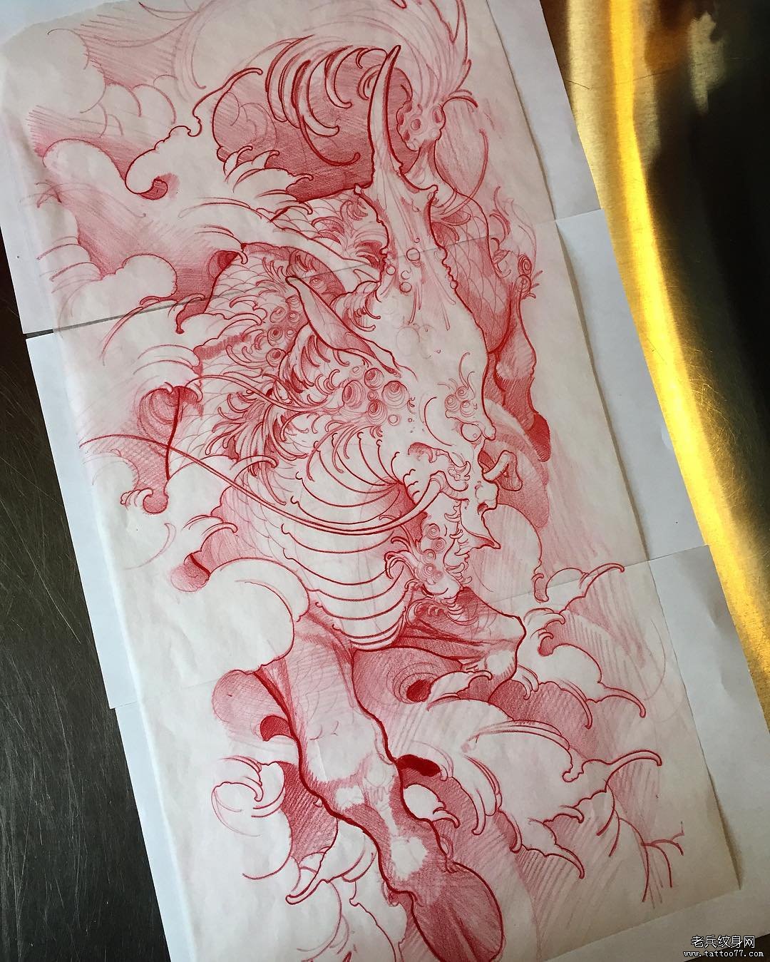 麒麟纹身传统图案麒麟手稿
