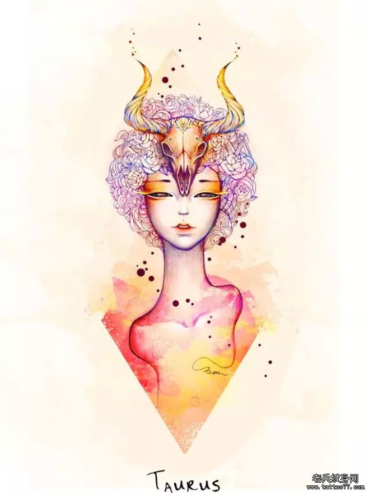 星座金牛座纹身图案
