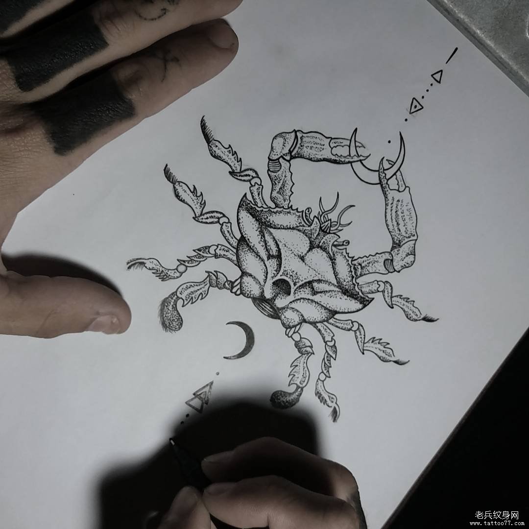 星座巨蟹座纹身图案
